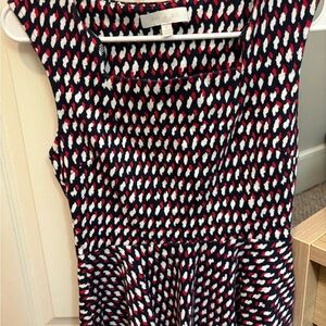 Anthropologie Navy and Red Patterned Blouse